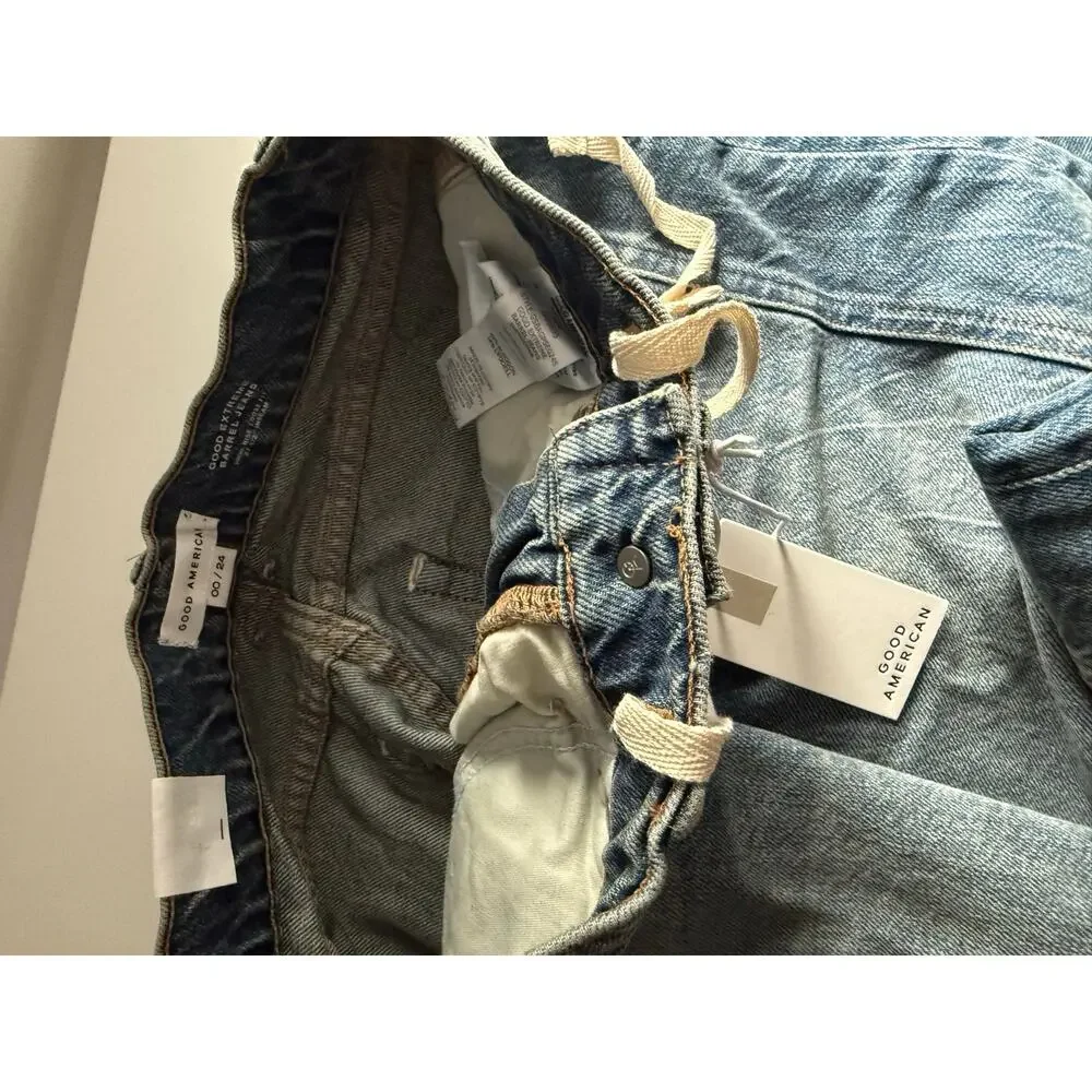 $179 New Good American Good Extreme Barrel Jeans - 00 / 24